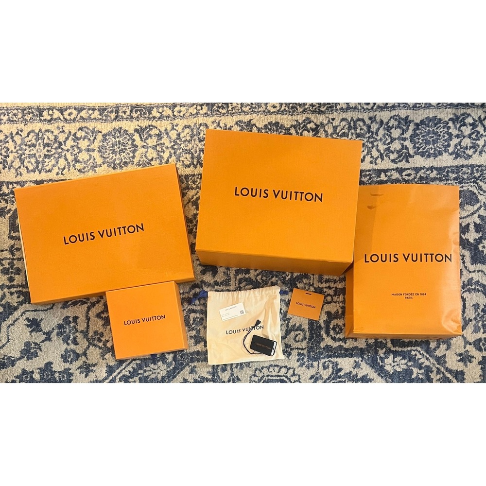 Louis Vuitton Authentic Empty Box Dust Bag Shopping Bag Ribbon Packaging Set